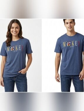 Disney Mickey Mouse Unisex Navy Blue Tee Shirt Size XL